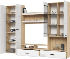Горка для гостиной Стендмебель Либерти ГС 01 (мдф белый глянец/дуб сонома) — фото 2