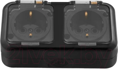 Розетка Bylectrica Пралеска аква РА16-303 (черный)