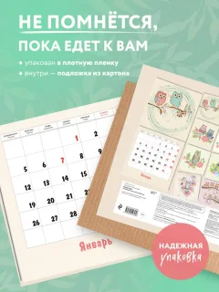 Календарь настенный Эксмо Милые совы 2026 год (9785042197956) — фото 3