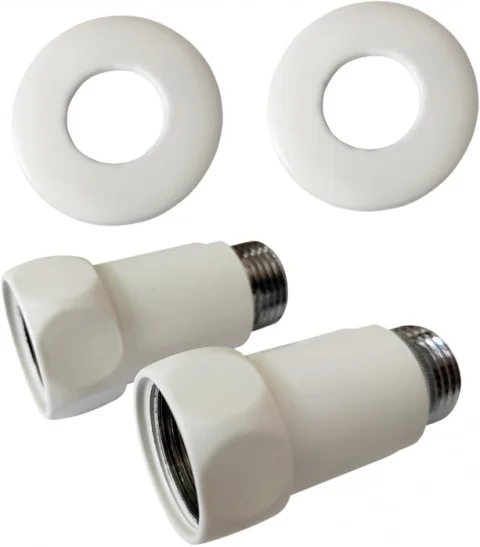 Американка Ростела Прямая для полотенцесушителя 3/4"x1/2" (белый Ral 9016)
