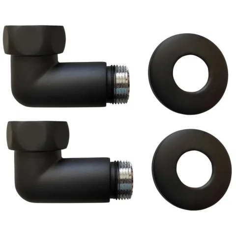 Американка Ростела Угловая для полотенцесушителя 3/4"x3/4" г/ш Ral 9005