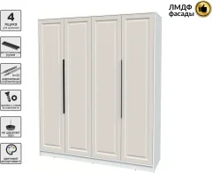 Шкаф Interline Концепт КТ-Ш4 Деко (белый платинум/кашемир) — фото 2