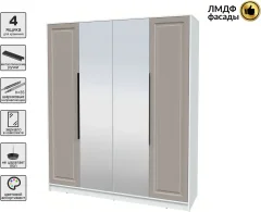 Шкаф Interline Концепт КТ-Ш4з Деко (белый платинум/луна) — фото 2