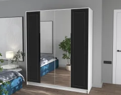 Шкаф Interline Концепт КТ-Ш4з Деко (белый платинум/черный) — фото 3