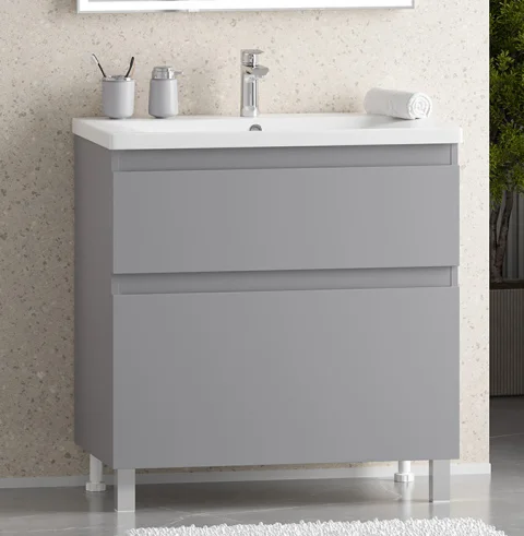 Тумба с умывальником Misty Лаки 80 / П-Лак-01080-5012Я+RCW-140380WH