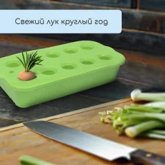 Ящик для рассады GREENGO для выращивания зеленого лука / 9035821 (зеленый) — фото 7