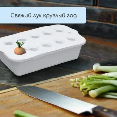 Ящик для рассады GREENGO для выращивания зеленого лука / 9096710 (белый) — фото 7