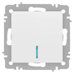 Выключатель INTRO Accent 6-102-01М / Б0063466 (белый матовый) — фото 1