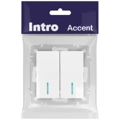 Выключатель INTRO Accent 6-105-01М / Б0063507 (белый матовый) — фото 6
