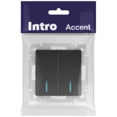 Выключатель INTRO Accent 6-105-05 / Б0063516 (антрацит) — фото 6