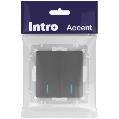Выключатель INTRO Accent 6-105-07 / Б0063521 (графит) — фото 6