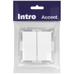 Выключатель INTRO Accent 6-107-01М / Б0063556 (белый матовый) — фото 6