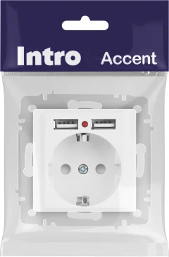 Розетка INTRO Accent 6-410-01М / Б0063691 (белый матовый) — фото 6