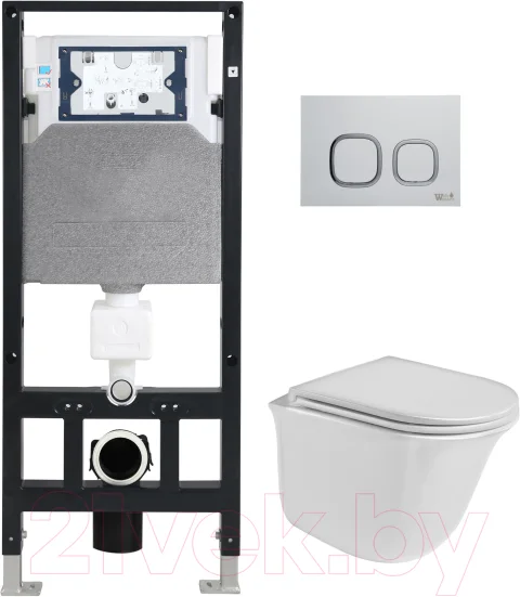 Унитаз подвесной с инсталляцией WeltWasser Amberg 506 + Telbach 004 GL-WT + Amberg RD-WT