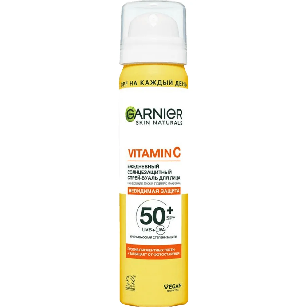 Спрей солнцезащитный Garnier Ambre Solaire Skin Naturals Vitamin C Вуаль Невидимая защита (75мл)