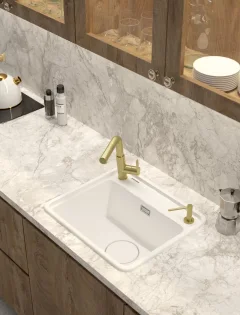 Дозатор встраиваемый в мойку Deante Aster Gold BR ZZZ_R0DD (500мл, брашированное золото) — фото 2