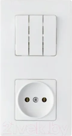 Блок выключатель+розетка Bylectrica Astrum 3В-РЦ-7531 (белый) — фото 3