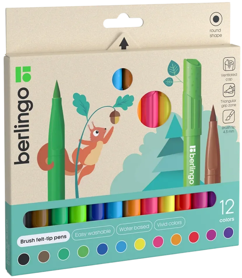 Фломастеры Berlingo Brush / BP_00012 (12цв)