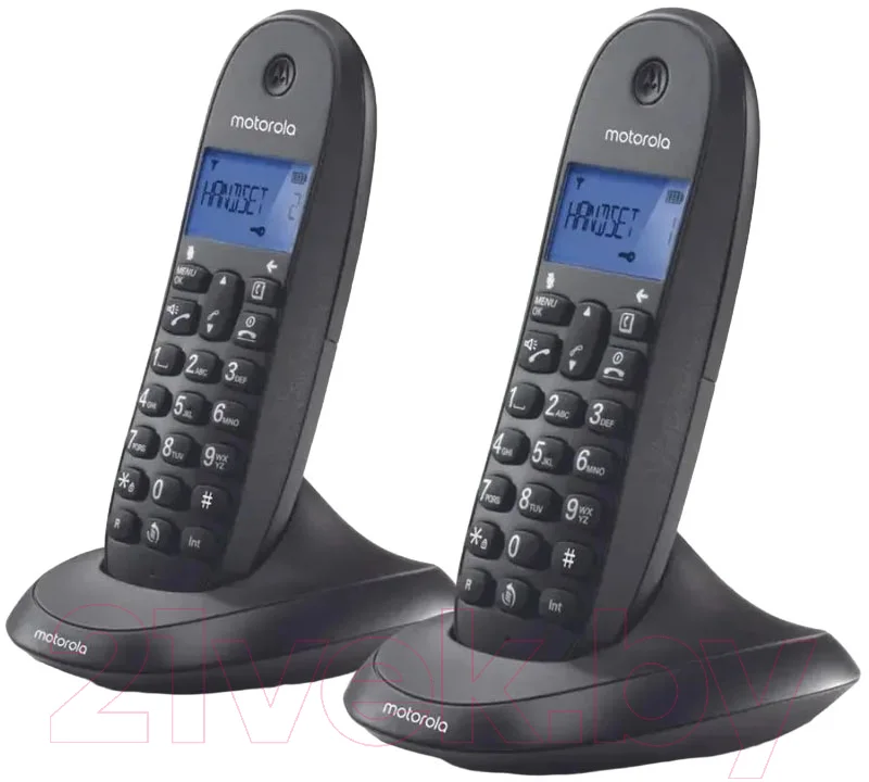 Беспроводной телефон Motorola C1002CB+ (черный, две трубки)