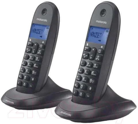 Беспроводной телефон Motorola C1002CB+ (черный, две трубки)