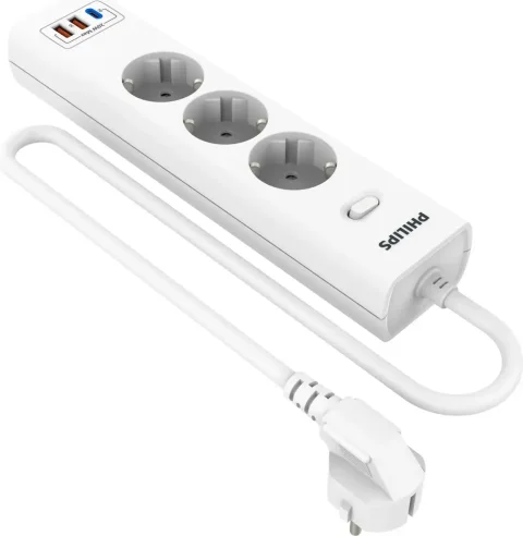 Сетевой фильтр Philips CHP4336WB/51 (3м, 3 розетки, белый)