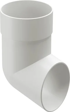 Колено трубы водосточной Docke Dacha / PVAM-1107 (80мм, белый) — фото 1