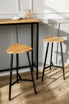 Табурет барный Stal-Massiv Delta-63 (дуб натуральный/черный) — фото 8