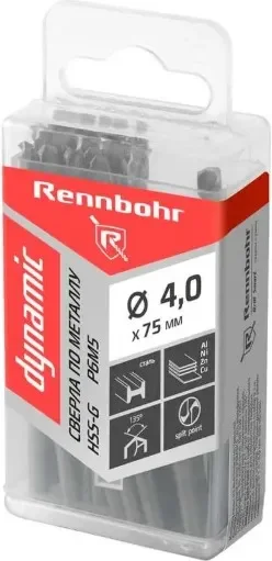 Набор сверл Rennbohr Dinamic P9M3 4.0х75мм / 666040 (20шт)