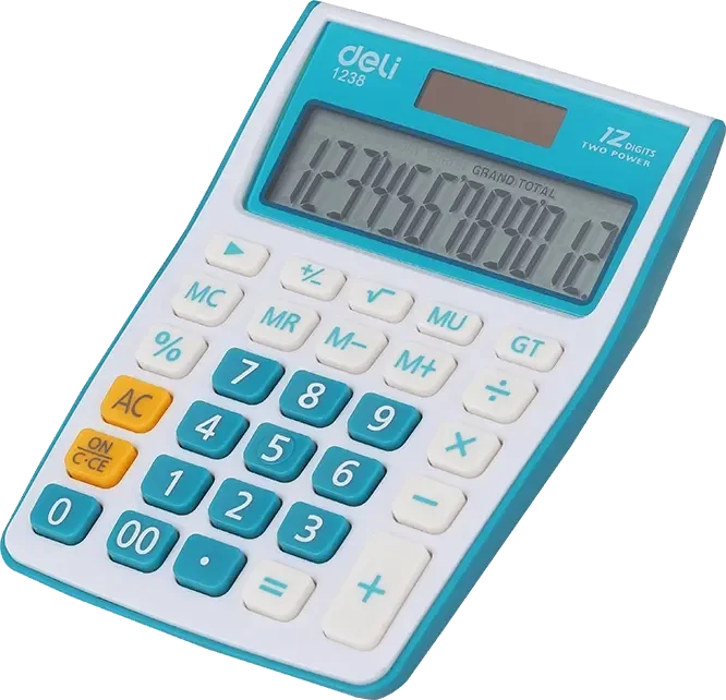 Калькулятор Deli E1238 (синий)