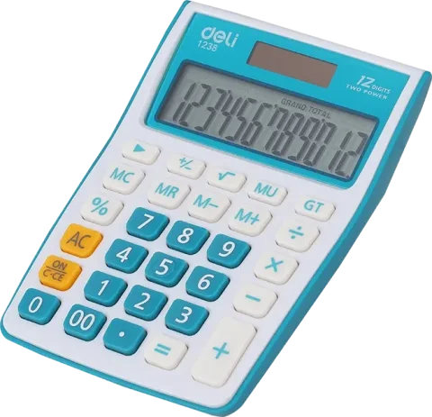 Калькулятор Deli E1238 (синий)
