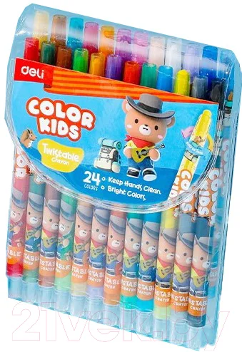 Восковые мелки Deli EC22324 (24шт)