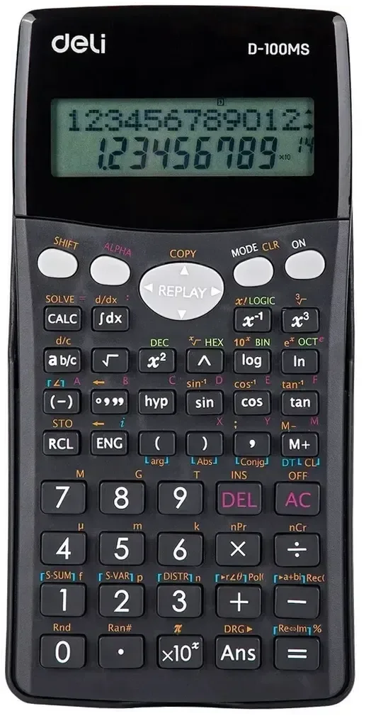 Калькулятор Deli ED-100MS (черный)