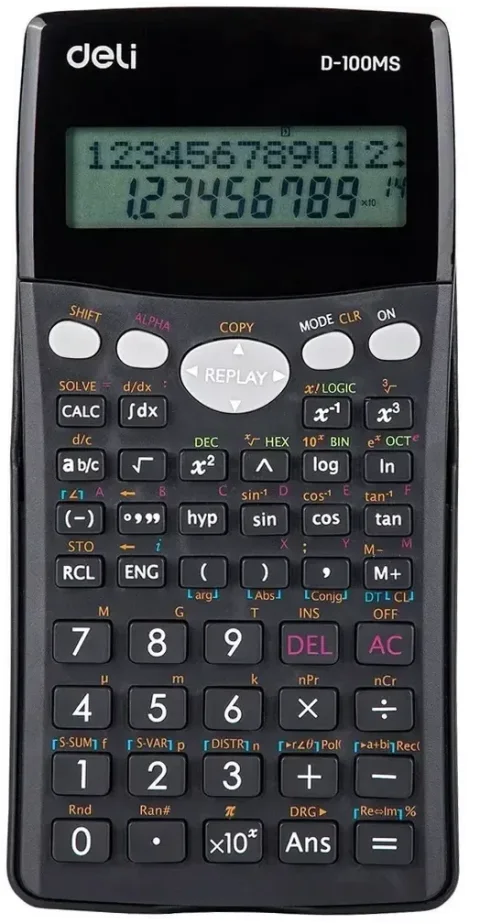 Калькулятор Deli ED-100MS (черный)
