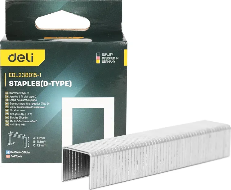 Скобы Deli EDL238015-1 (1000шт)