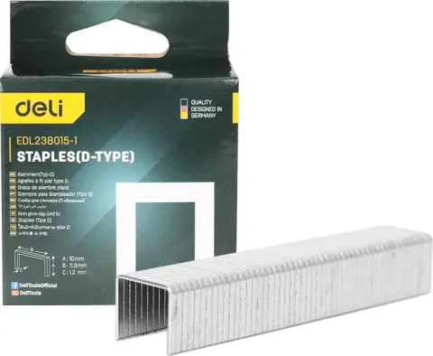 Скобы Deli EDL238015-1 (1000шт)