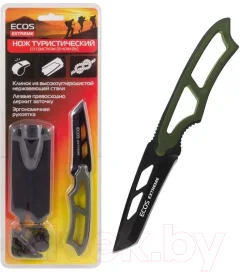 Нож туристический ECOS EX-SW-B01G / 325123 (зеленый, со свистком) — фото 2