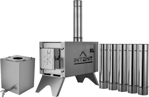 Печь походная Intent Fisher XL с баком для нагрева воды Квадрат 80мм (10л)