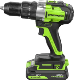 Аккумуляторная дрель-шуруповерт Greenworks GD24DD60 бесщеточная 24V / 3704107CUC (с 2-мя АКБ 2Ач и ЗУ) — фото 7
