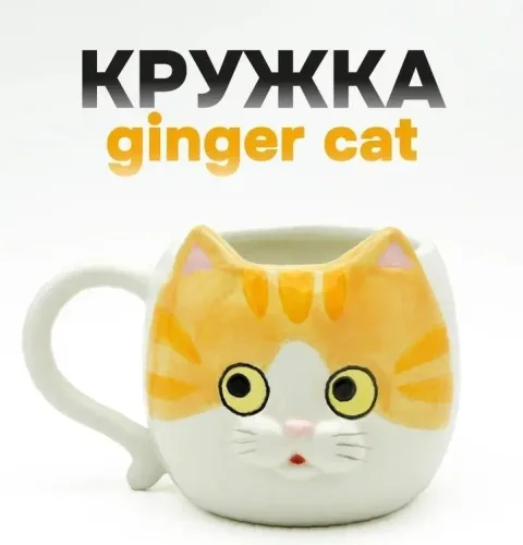 Кружка ILikeGift Ginger cat FC25AL031747 (orange)
