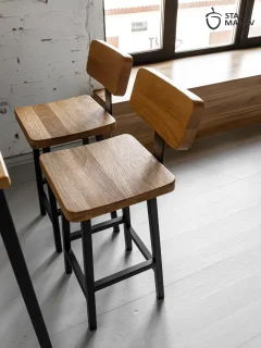 Стул барный Stal-Massiv HALLS-MS65 (дуб натуральный/черный) — фото 10