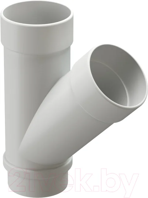 Тройник трубы водосточной Docke Lux 45 градусов PVLE-1044 (пломбир)