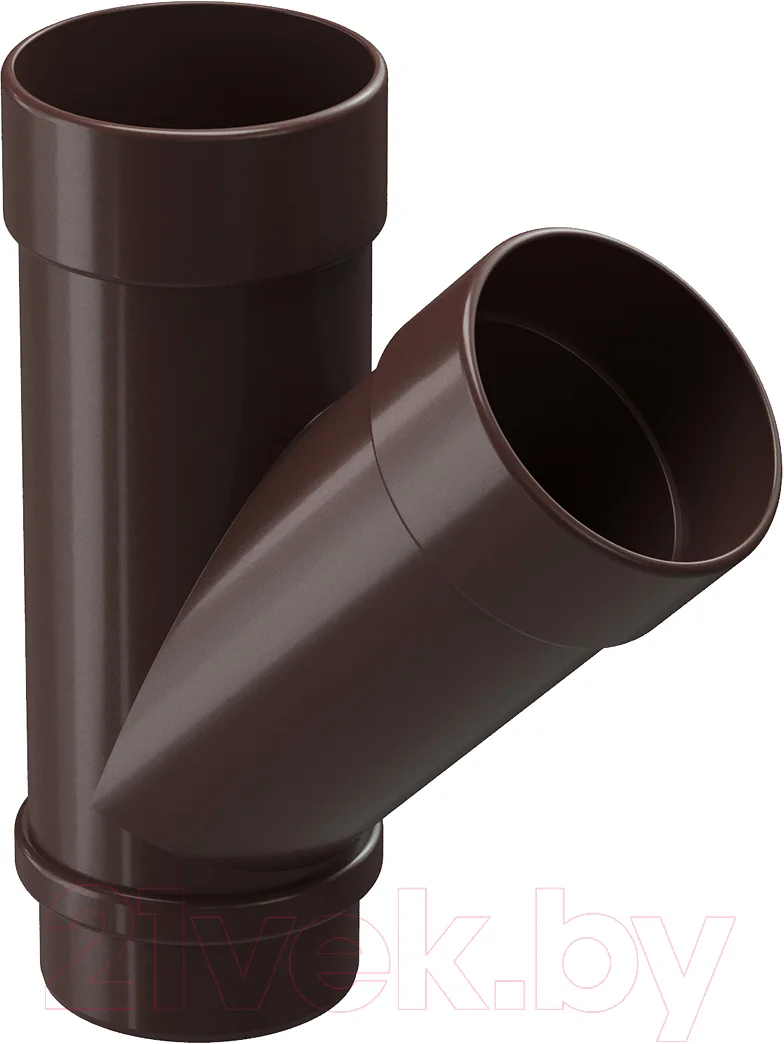 Тройник трубы водосточной Docke Lux 45 градусов PVLE-1050 (шоколад)