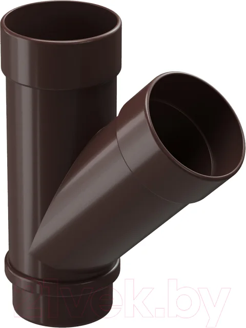 Тройник трубы водосточной Docke Lux 45 градусов PVLE-1050 (шоколад)
