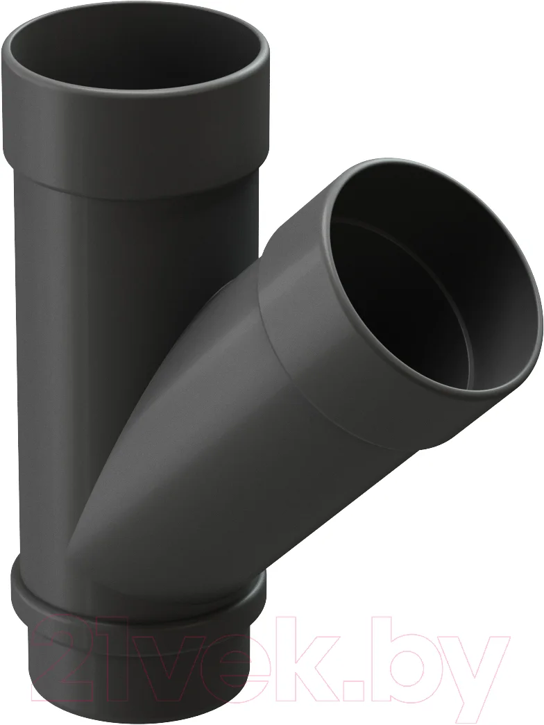 Тройник трубы водосточной Docke Lux 45 градусов PVLE-1086 (графит)