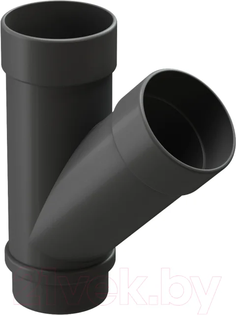 Тройник трубы водосточной Docke Lux 45 градусов PVLE-1086 (графит)