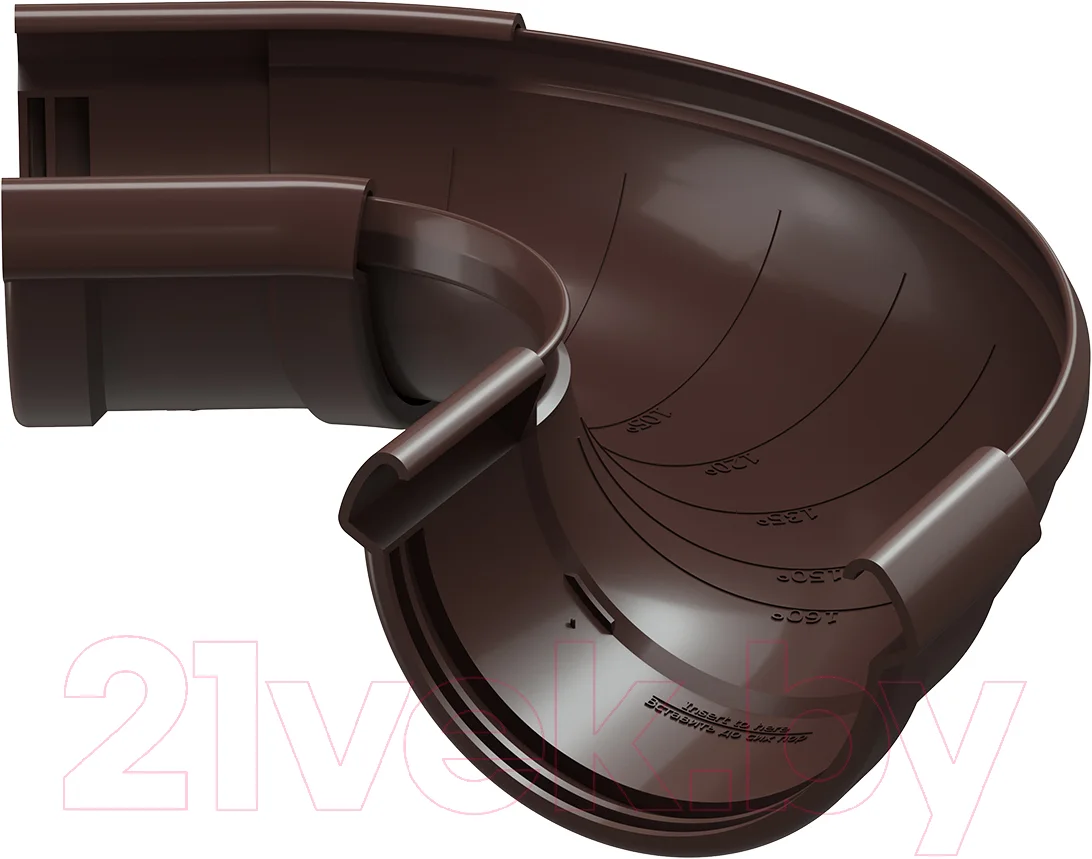 Угол желоба Docke Lux 60-160 Градусов PVLR-1050 (шоколад)