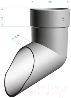 Слив трубы водосточной Docke Lux PVLN-1086 (графит) — фото 2