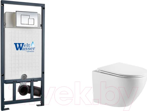 Унитаз подвесной с инсталляцией WeltWasser Marberg 507 + Merzbach 043 GL-WT + Mar 507 SE-CR