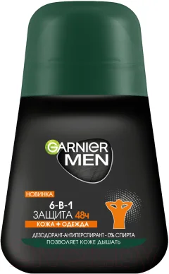 Дезодорант-антиперспирант шариковый Garnier Mineral Men защита 6 (50мл) — фото 1