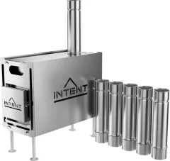 Печь походная Intent Mini с баком для нагрева воды Квадрат 90мм (12л) — фото 2